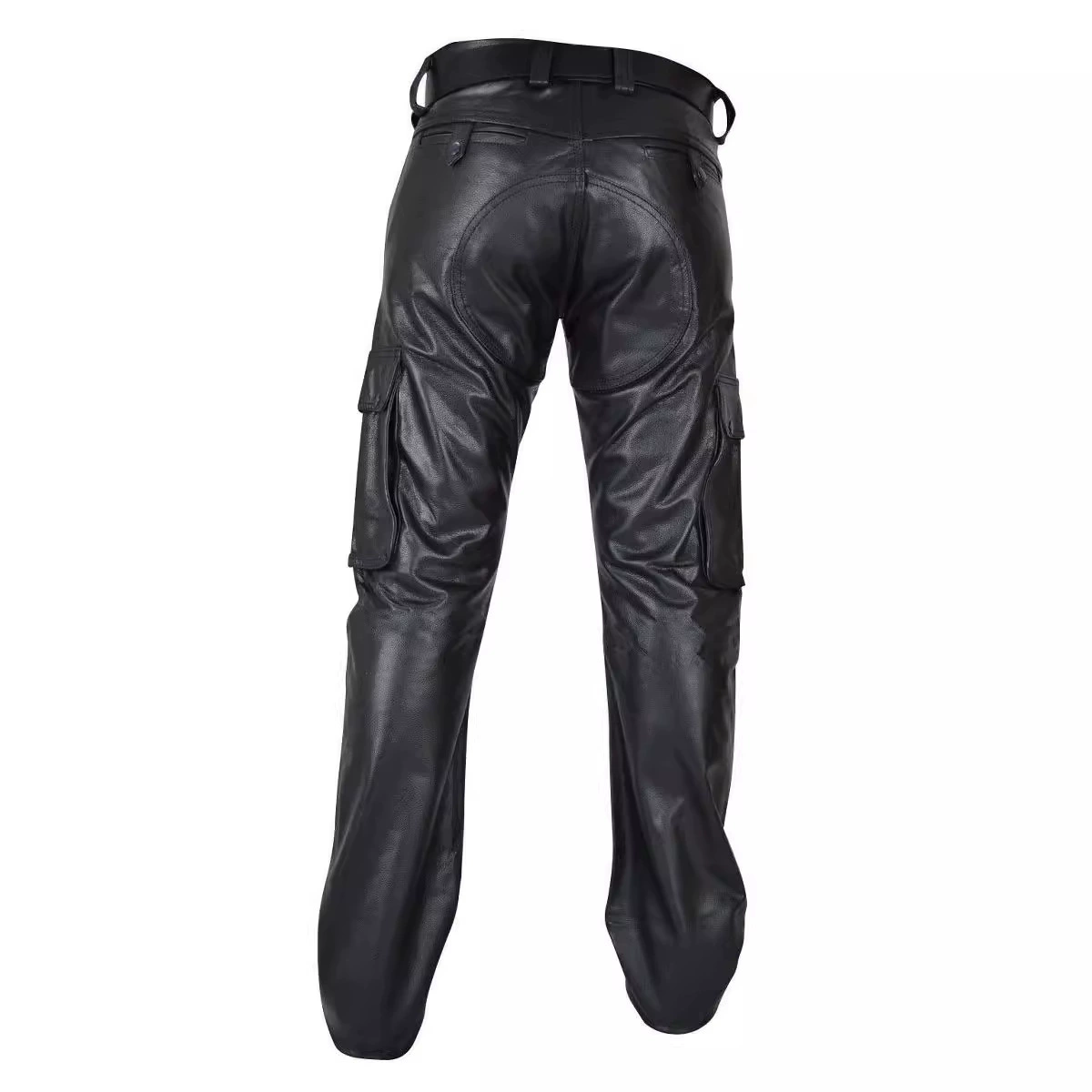 Polyurethane Leisure Trousers for Men, European Style, Black, Multiple Sizes, Comfortable Fit
