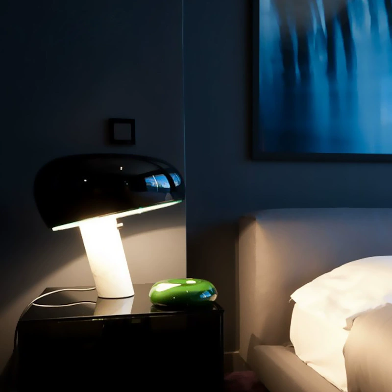 Nuby, snoopy, modern and minimalistic marble table lamp for living room for bed, Italy
