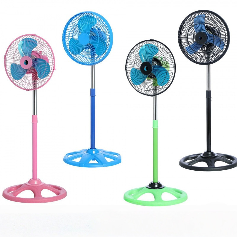 10inch Electric Fan for Home Use, Small Vertical High-Wind Aluminum Plastic Blade Floor Fan, Dormitory Powerful Oscillating Fan for Africa and South America