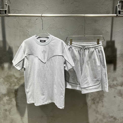 New American Embroidered Logo Youth Unisex Line Reflective Summer Niche Fashion T-shirt and Short Sportswear Set