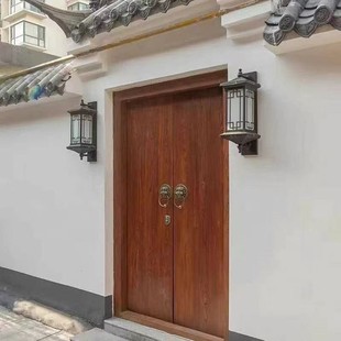 New Chinese-Style Courtyard Gate, Old Elm Rural Courtyard Entrance Door, Antique Villa B&B Double Door Solid Wood Door
