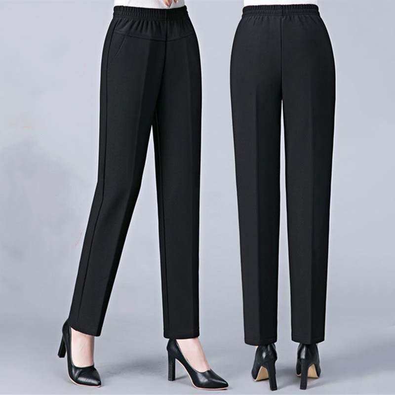 Mother's Pants Women's Summer High Waist Casual Pants Women's Straight Pants Spring and Autumn Elastic Loose Middle-aged Women's Pants Mother's Pants Women's Summer High Waist Casual Pants Women's Straight Pants Spring and Autumn Elastic Loose Middle-aged Women's Pants
