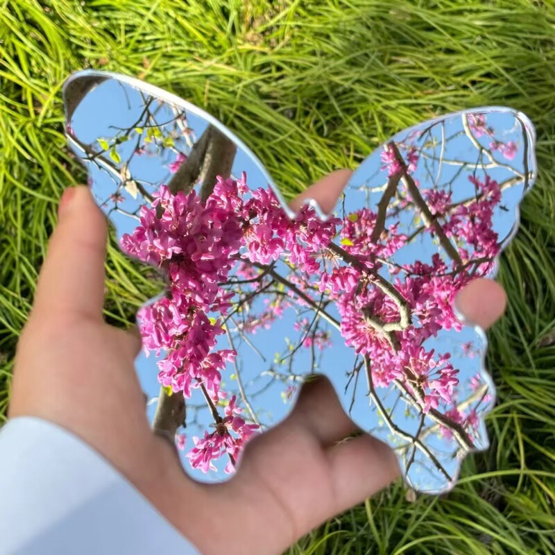 Red Book Net Red Butterfly Makeup Mirror Moon Photo Studio Outdoor Photo Mirror 2mm Thickened Creative Posing Artifact
