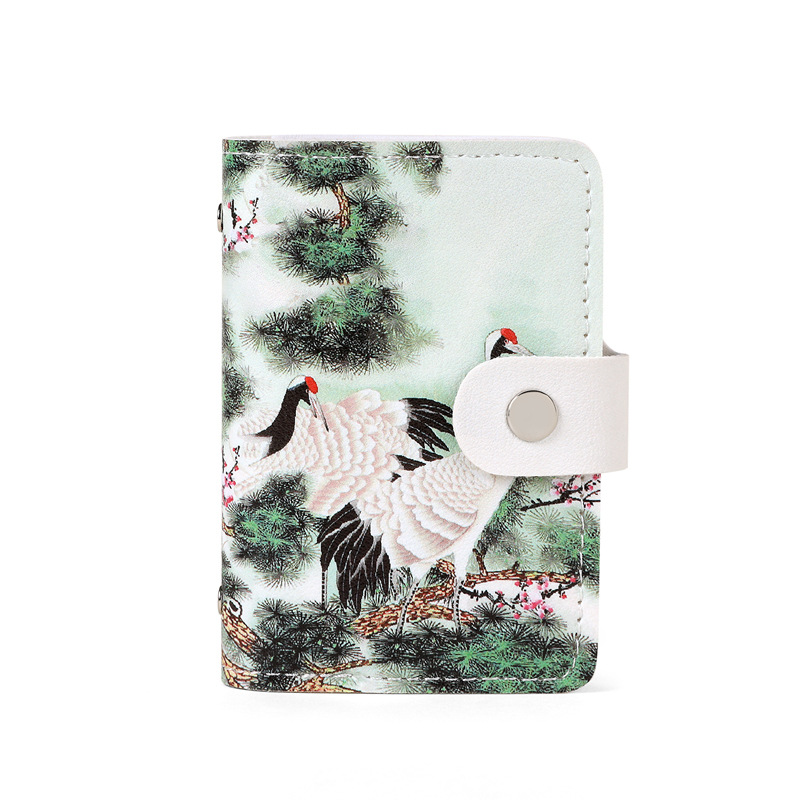 Bolsa de tarjetas antirrobo de pintura al óleo de estilo nuevo certificado de tarjeta de gran capacidad ultra delgada desmagnetizante bolsa de tarjetas bancarias