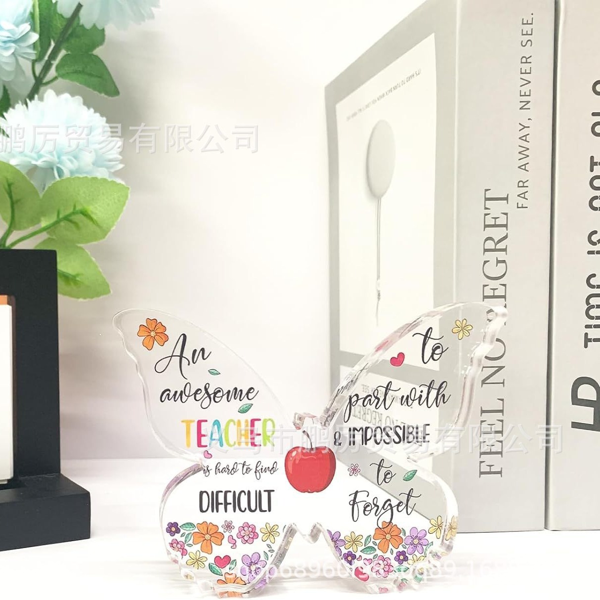 跨境新品现货透明亚克力蝴蝶摆件生日毕业典礼圣诞节感恩节礼物