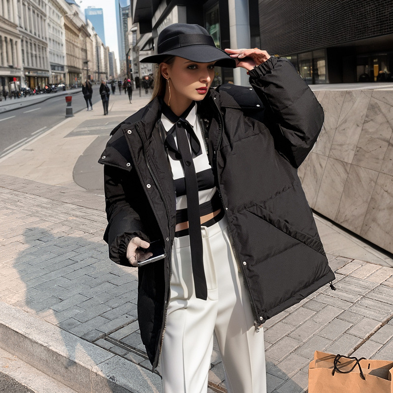 Warme Jacken für Damen sind beliebt bei übergroßen Overalls und locker geschnittenen, baumwollgefütterten Jacken_voghion.com