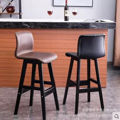 吧台椅高脚凳家用简约酒吧实木高脚椅现代简约收银台商用吧台凳子