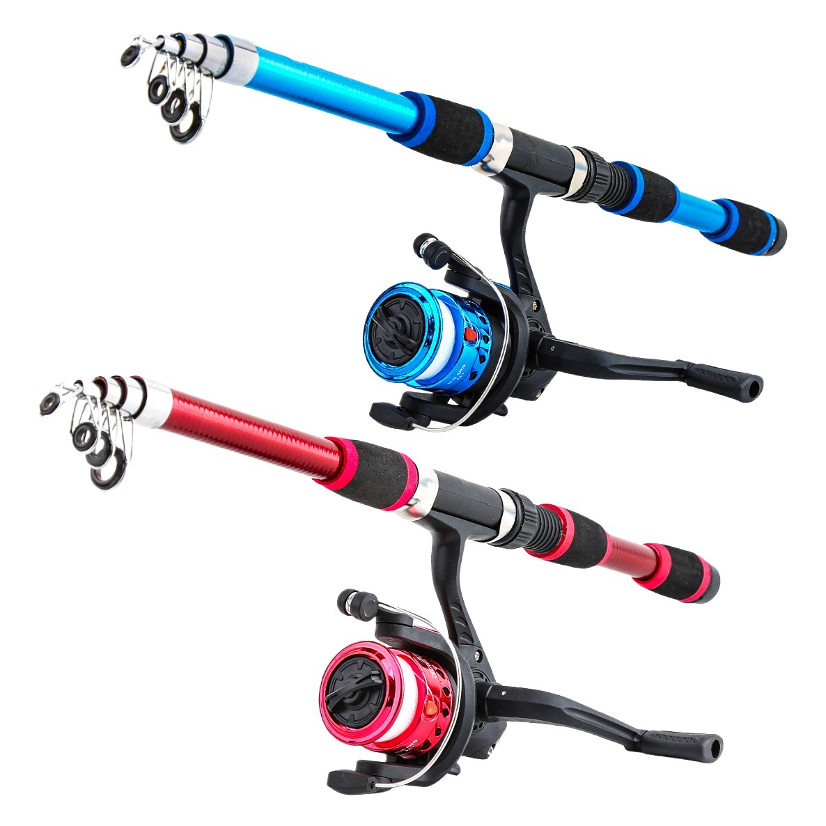 Ultra-Short Couple and Child Double Rod Wheel Set 2.01m Fishing Rod Fishing Gear Complete Set Cross-Border Customization