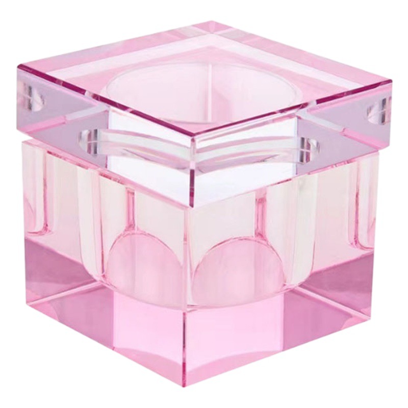 Nuevo arte de uñas de alta calidad transfronteriza con tapa cuadrada taza de cristal taza de lavado de la pluma Cristal líquido arte de uñas taza de cristal