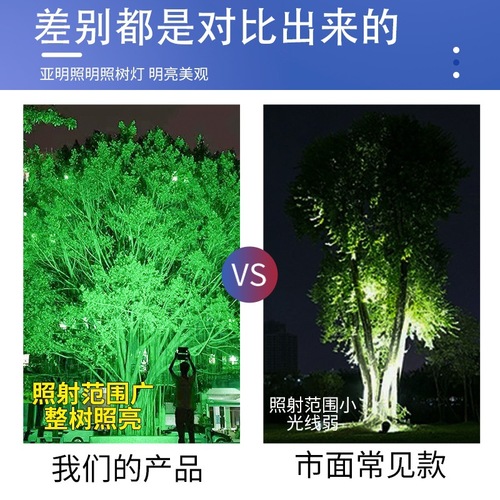 Yaming Tree Light Landscape LED Floodlight RGB Tree Lamp Garden Courtyard Greening Outdoor Waterproof Multicolor Tree Lighting