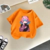Orange powder hair little girl short sleeves