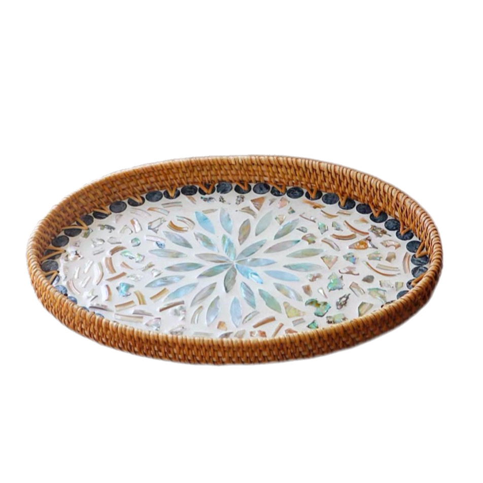 Vietnam tela de caña bandeja de conchas de tela de