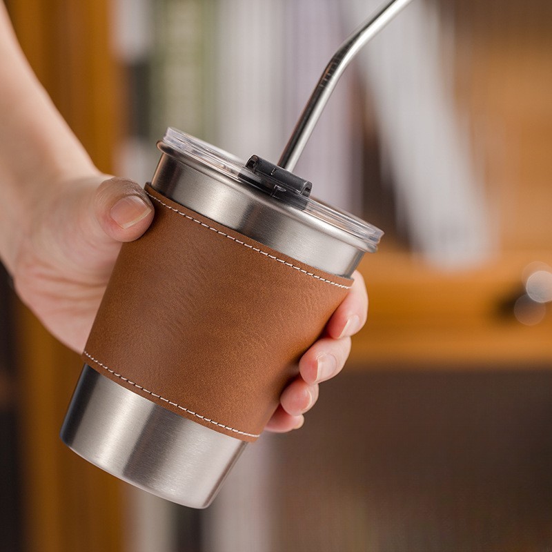 Kit de café de campamento al aire libre taza de agua cubierta de corcho aislante taza de café de acero inoxidable mano moca cafetera regalo