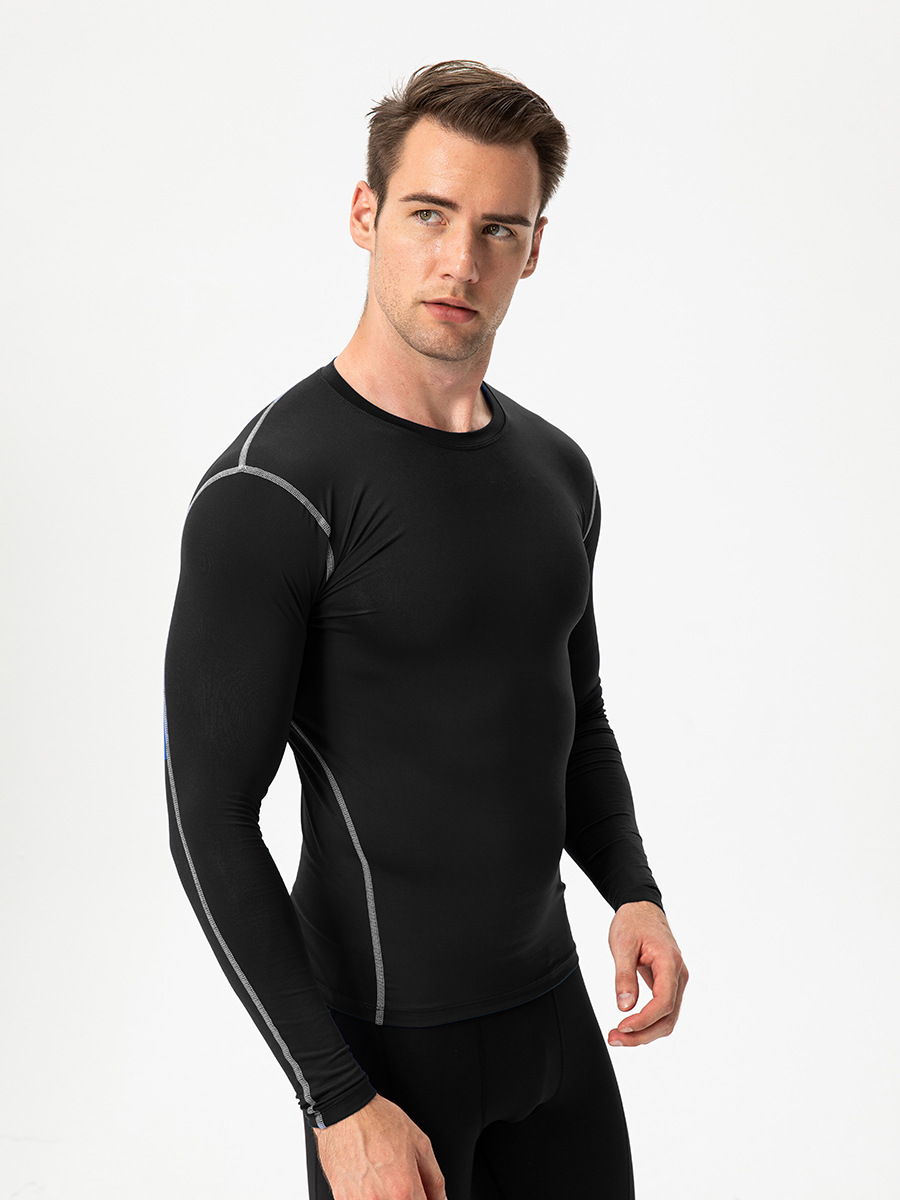 Men's Tight Training PRO Sports Fitness Running Long Sleeve Sweat Quick Dry Clothes Long Sleeve Shirt T-shirt Clothes 1019