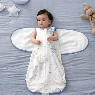Newborn Baby Swaddle-Style Sleeping Bag Anti-Jump Swaddle Spring and Summer All-Season Thin Baby Quilt Anti-Kicking Quilt