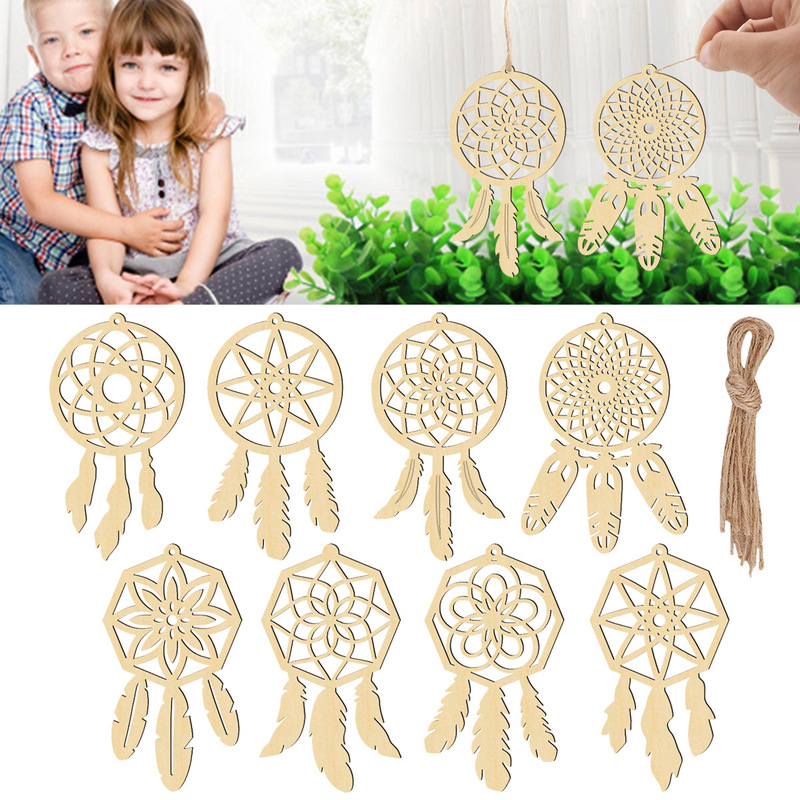 Wooden Ornaments European and American Style Fashion Creative Tassel Dream Catcher Pendant Milk Tea Shop Hanging Home Crafts