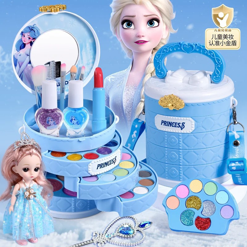 Children's makeup set, genuine product, complete set, non-toxic, washable, perfect as a birthday gift for little girls, designed for princesses