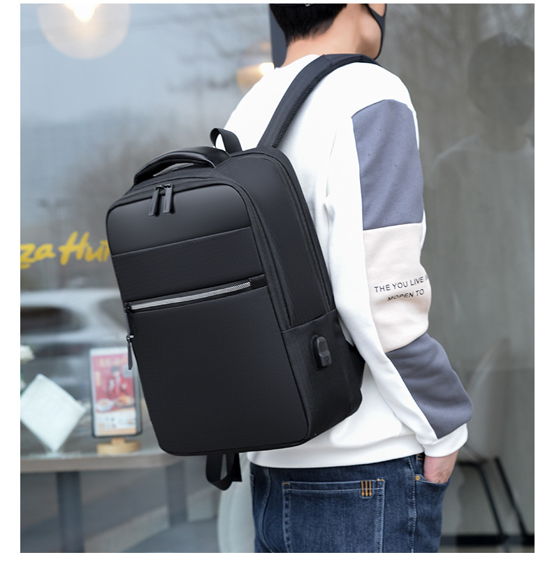 Backpack Urban Simple Casual Commuter Backpack Men's 15.6-inch Laptop Bag Usb Business Backpack display picture 14