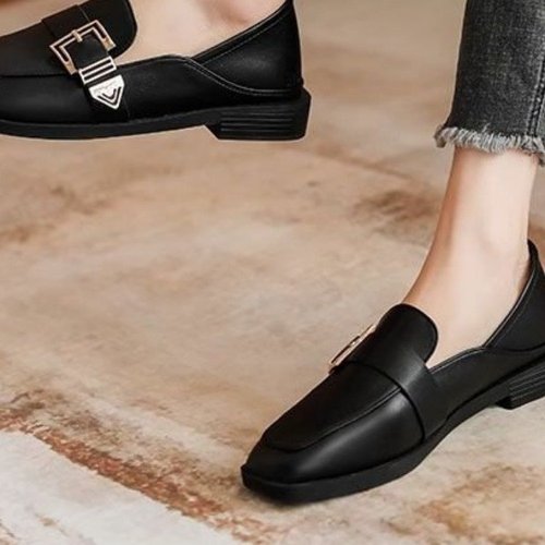 Women's Flat Spring Ankle Boots with Thick Sole, Stylish Loafers, Comfortable, British Style, One-Piece Design