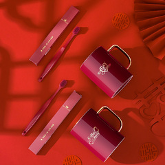 廠家批髮結婚精緻禮物陶瓷漱口杯情侶牙刷新婚婚禮伴手高檔禮盒裝