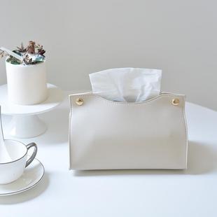 Nordic Pu Soft Leather Tissue Box Restaurant Solid Color Creative Tissue Set Toilet Medium and Large Desktop Tissue Box
