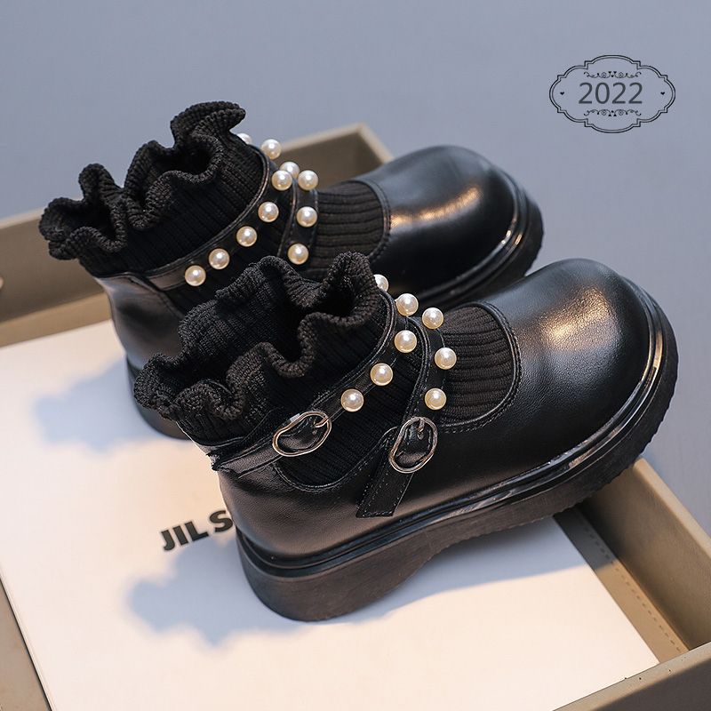 Children's Martin Boots For Girls Autumn And Winter Fleece Boots_voghion.com