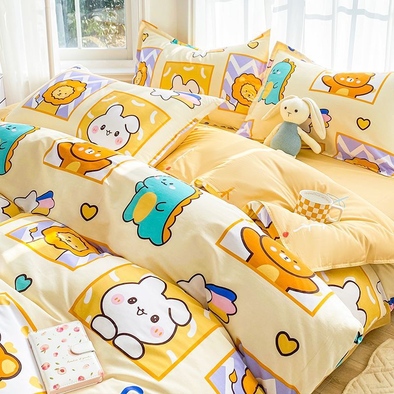Cute de dibujos animados para niños funda de edredón de algodón de una sola pieza 90x120x150x200x230 funda de edredón de algodón dormitorio individual