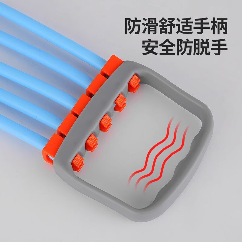 胸筋トレーニングと腕の筋力トレーニング用の男性用胸拡張テンショナー、フィットネス機器、調節可能なホース5管テンショナーの国境を越えた直接供給|undefined