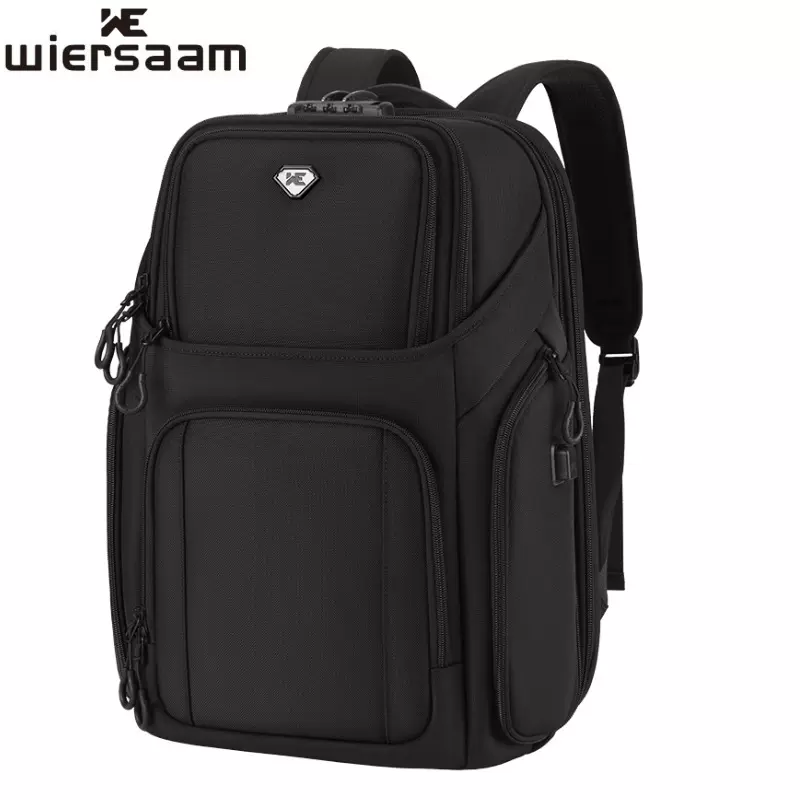 新款轻便男双肩包扩容商务大容量短途出旅行背包密码锁防盗电脑包