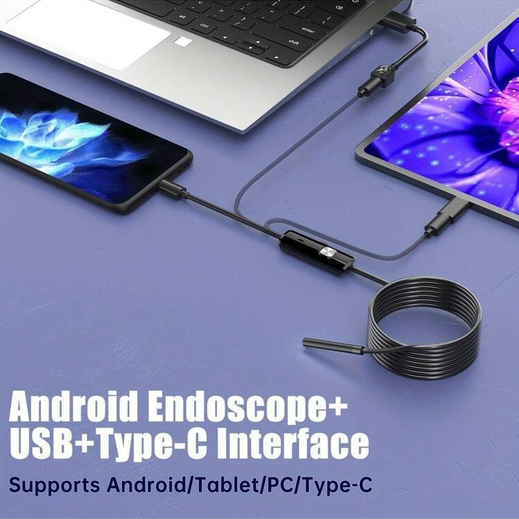 Type-cアンドロイド内視鏡工業配管疎通カメラUSBプローブ防水5.5mm半剛性|undefined