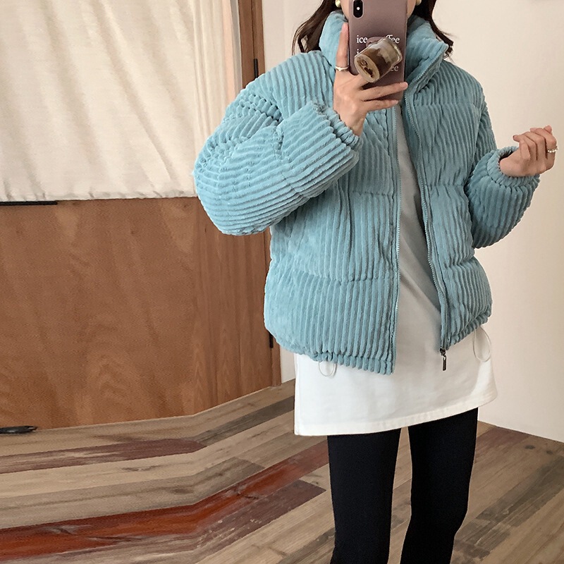 2025 New Winter Style Stand-Up Collar Short Corduroy down Jacket Student Loose Small Cotton Jacket Jacket for Small Women 2025 New Winter Style Stand-Up Collar Short Corduroy down Jacket Student Loose Small Cotton Jacket Jacket for Small Women