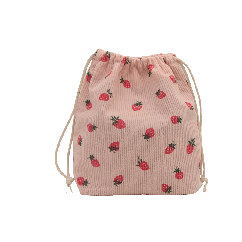 Bolsos de fresas lindos para mujeres 2024 nueva moda bolsas de cubo de velcro simple pequeño fresco de hombro mochila de moda