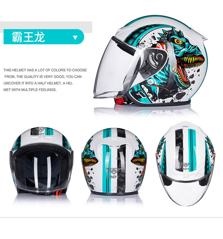Dot Helmet Motorcycle Taichi Half Helmet Sun Protection 3C Certified All-Season Safety Helmet Electric Vehicle Helmet