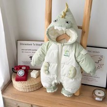 婴儿冬装连体衣男宝宝超萌卡通夹棉哈衣冬季加厚保暖外出爬服棉服