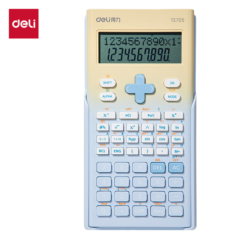 Calculadora de funciones científicas de color gradiente Te705 contabilidad nota pequeña calculadora de funciones matemáticas altas