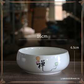 水培花盆桌面盆栽水培铜钱花盆水仙花陶瓷盆国风图案花盆水仙花