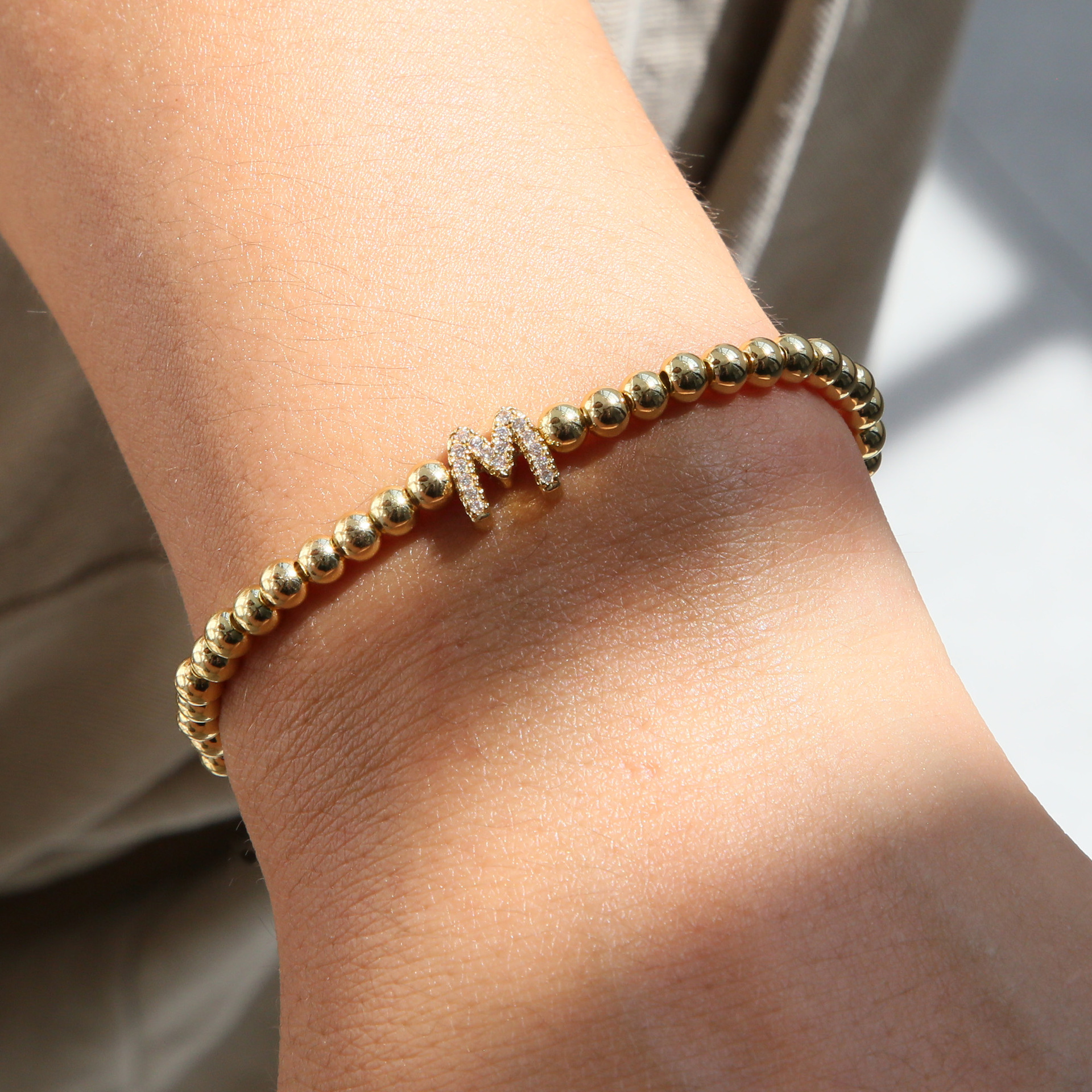 1 Piece Quantity Holiday, Daily Occasion Brass Material Brass Plating Letter Bracelets