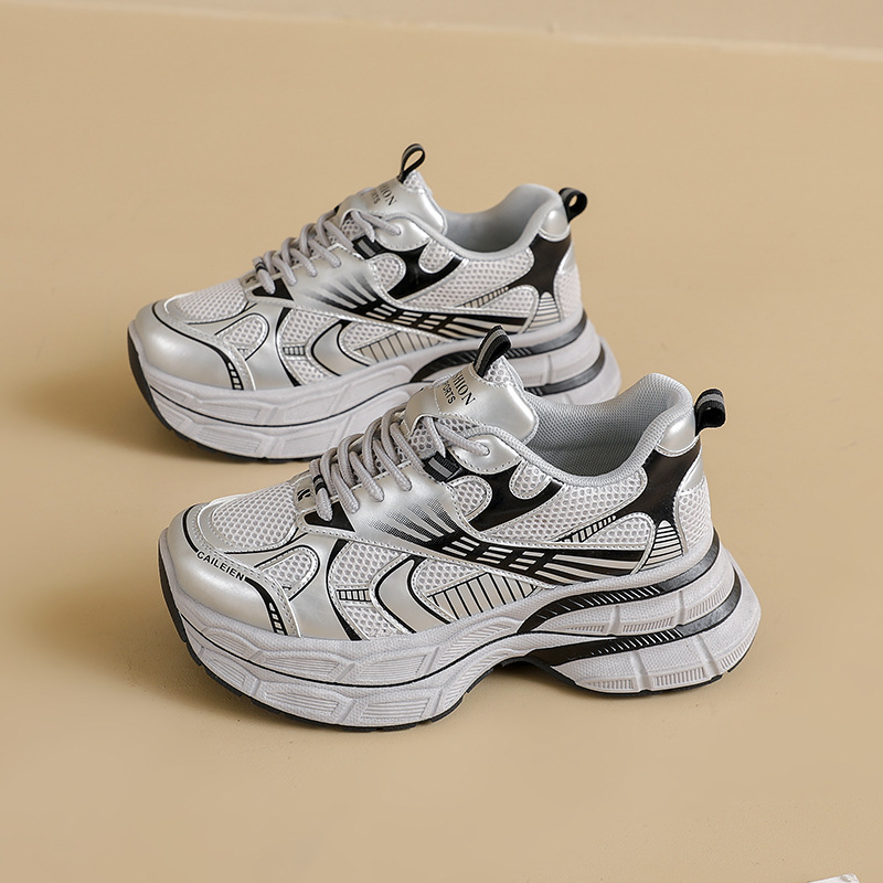 Women's Dad Shoes 2025 Autumn New Breathable Mesh Shoes Women's Thick-Soled Height-Increasing Casual Running Sneakers Trendy Women's Shoes Women's Dad Shoes 2025 Autumn New Breathable Mesh Shoes Women's Thick-Soled Height-Increasing Casual Running Sneakers Trendy Women's Shoes