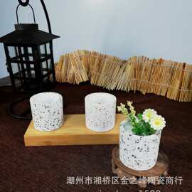 水泥水磨迷你花盆多肉仙人球北欧花盆桌面盆栽简约烛台