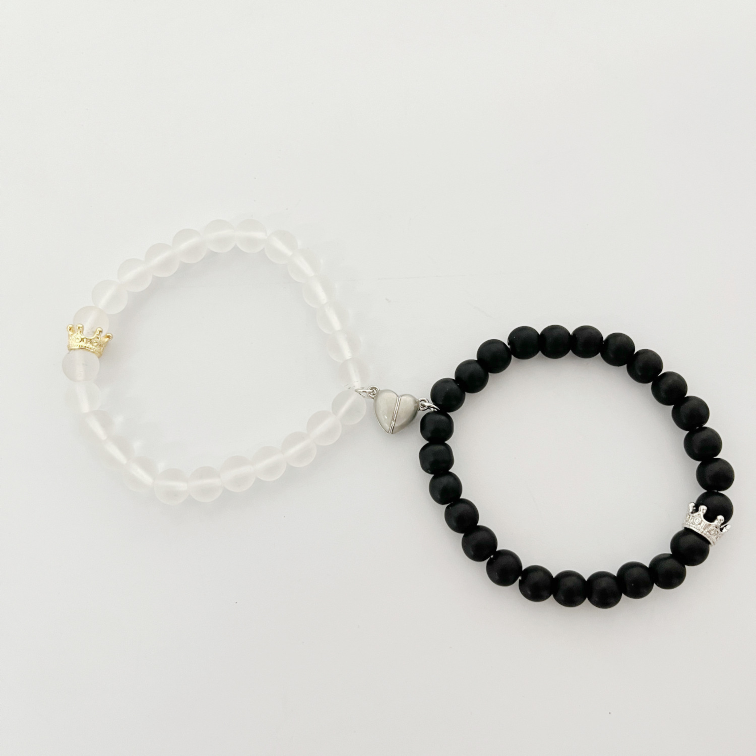 Amazon ウィッシュ ホットセール クラウン ダイヤモンド メンズ レディース ブレスレット ブラック フロスト ホワイト ターコイズ カップル セット ブレスレット
