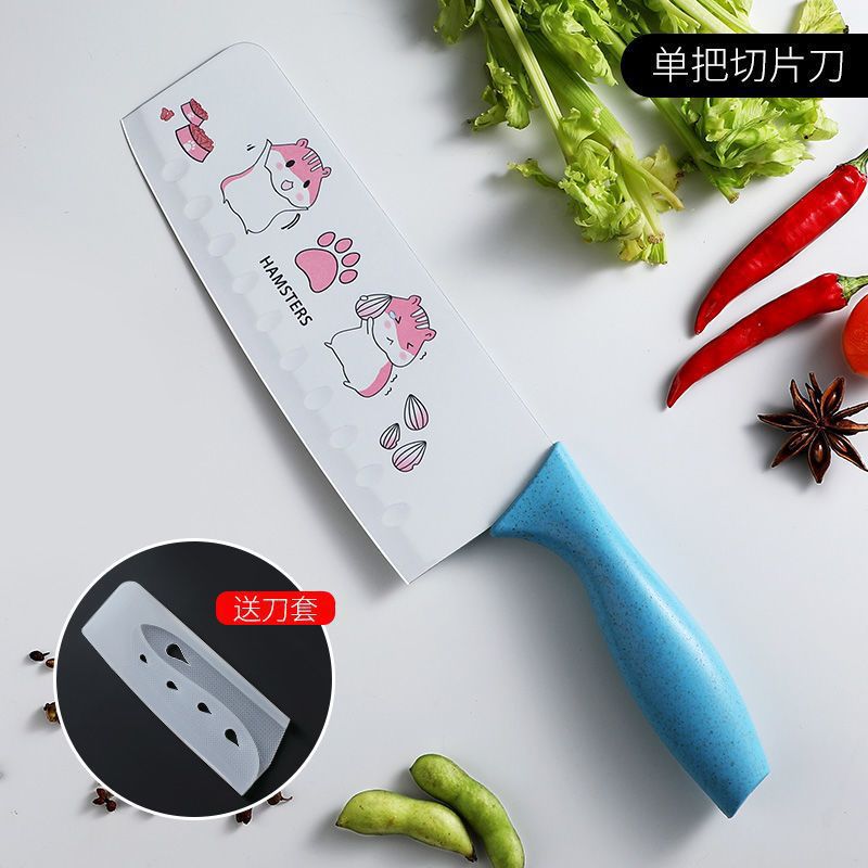 Cuchillo de cocina de doble cara cuchillo de corte de platos para bebés herramientas de alimentos auxiliares de cocina cuchillo de frutas dormitorio lindo cuchillo de impresión image 8