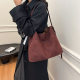 Texted Frosted Large Capacity Portable Tote Bag Women's 2025 New Autumn and Winter Maillard Commuter Shoulder Crossbody Bag