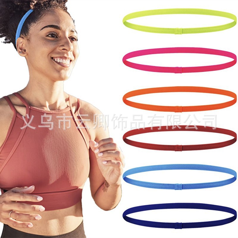 Cross-border European and American elastic non-slip yoga headband for sports, running, and fitness, sweat-wicking silicone hairband for men and women