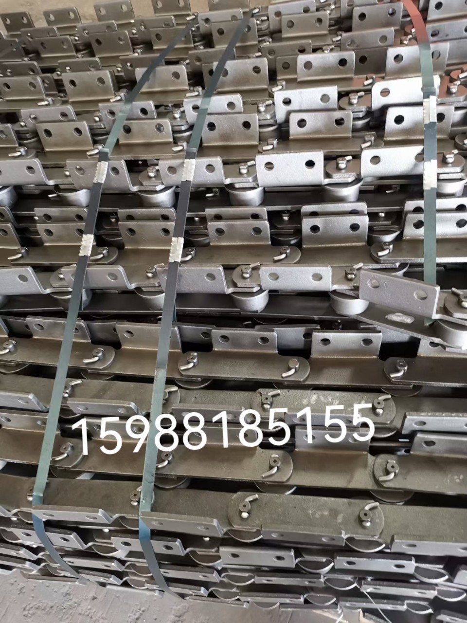 工业重型链条 大节距输送链 打包机链条P100板链弯板链刮板机链条