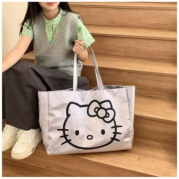 韩系中古大容量HelloKitty托特包可爱时尚单肩包软皮学生通勤A35