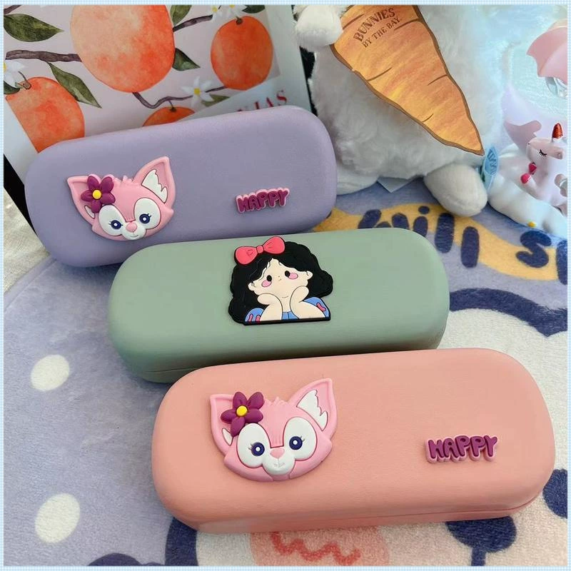 Маленький свежий футляр для очков, портативный, элитный, антистрессовый, красивый, кремово-фиолетовый, нишевый, простой стиль принцессы для женщин