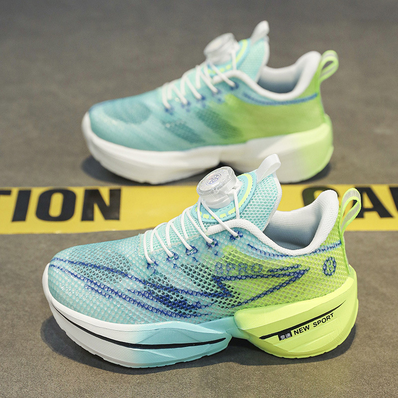 2025 nuevos zapatos de verano para niños, zapatos deportivos para niños, zapatos para correr de conejo rojo de tablero de carbono profesional ligero para estudiantes de escuela primaria