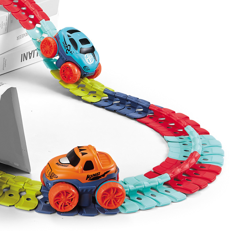 Gravity-Free Track Electric Car Soft Rubber Track Roller Coaster Versatile DIY Small Train Kidsren's Toys Cross-Border E-Commerce