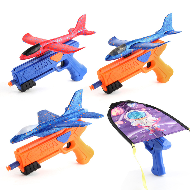 One-Click Lanzamiento de espuma flash Catapulta de combate Aviones pistola de lanzamiento de mano aviones de deslizamiento catapulta kite juguetes al aire libre image 7