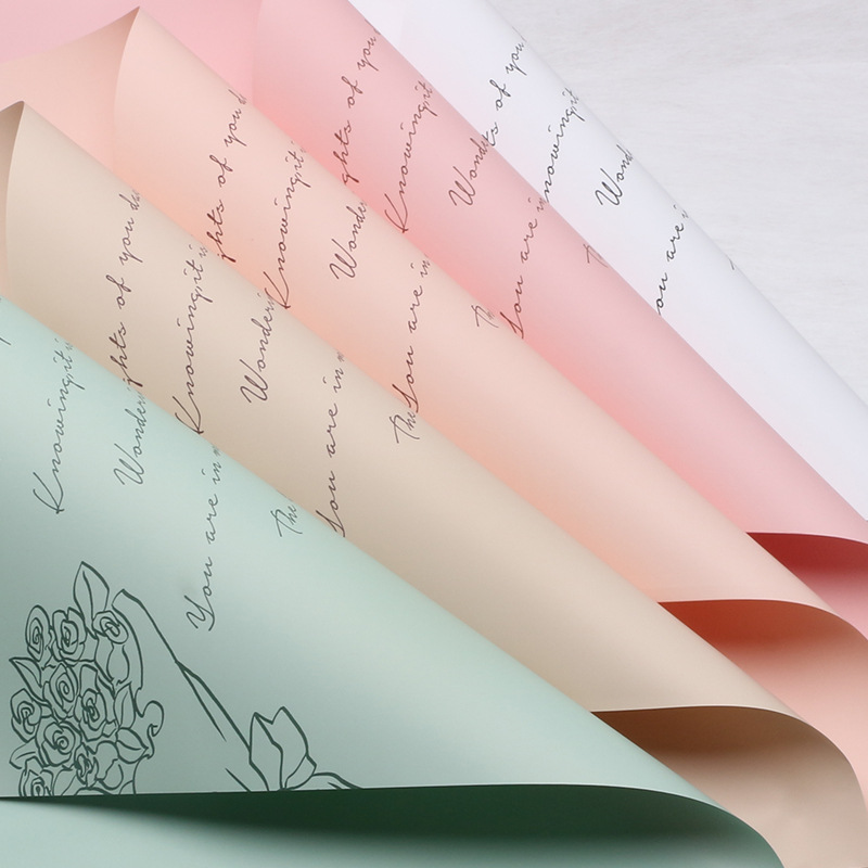 Brillante papel de regalo de flores románticas francesas, papel de ramo de flores impreso, papel de regalo hecho a mano, floristería